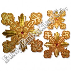 Bullion Wire Hands Embroidered Church Badges 3 Piece Set